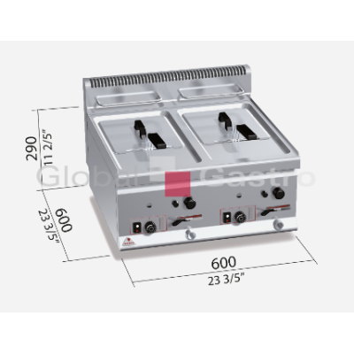 Plynová fritéza Bertos GL8+8B | Bertos 117096117